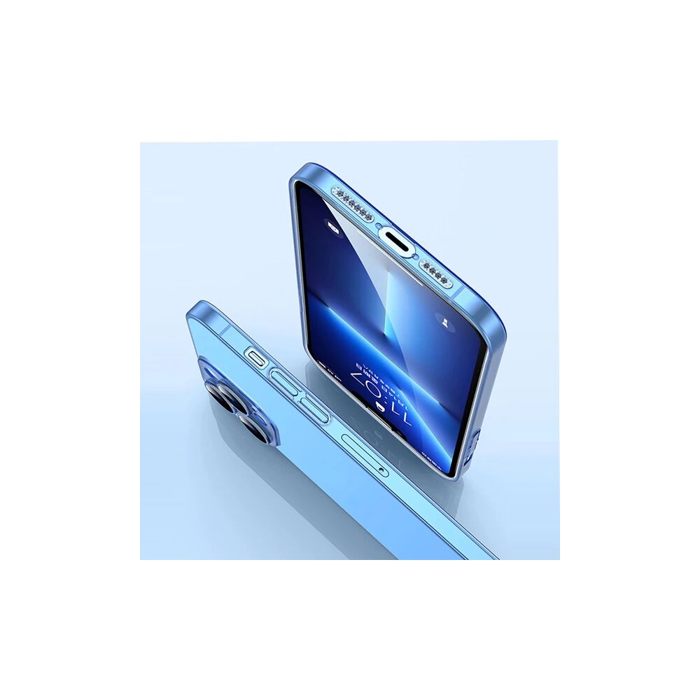 Ally iPhone 14 Plus 6.7inch Frosted Glass Şeffaf Kamera Korumalı Kılıf