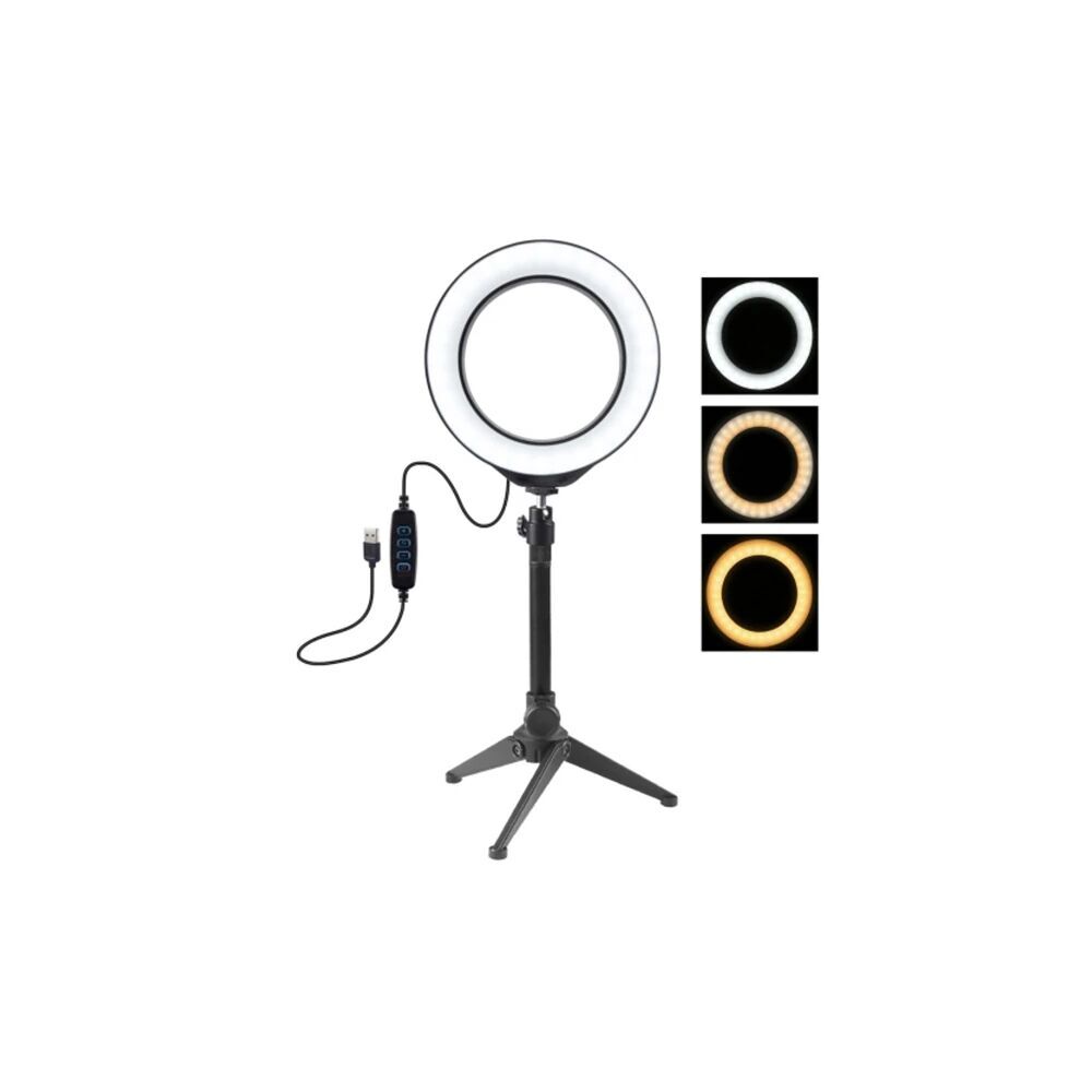 PULUZ 6.2CM PKT3032 Led Işık 16cm Stand YoutuberCanlı Yayın Selfie Tik