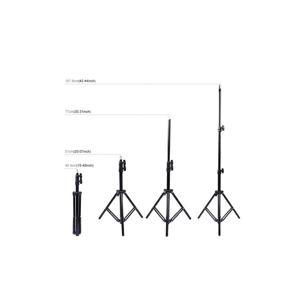 PULUZ 1.1M Çift Telefon tutucu 6.2CM Led Işık Stand YoutuberCanlı Yayı