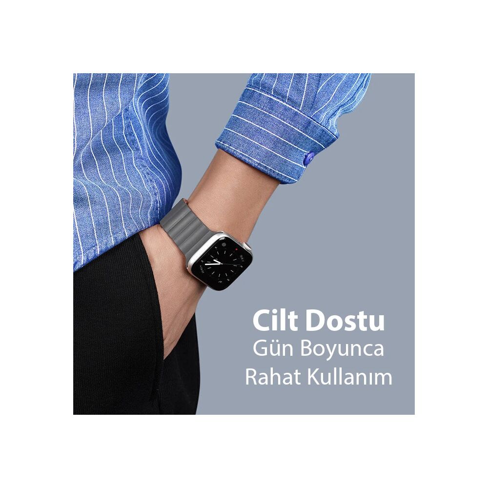 DUX DUCIS Apple Watch 42/44/45MM için Manyetik Zincir Versiyon PU Deri