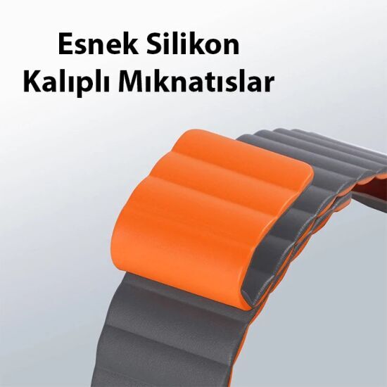 DUX DUCIS Apple Watch 42/44/45MM için Manyetik Zincir Versiyon PU Deri