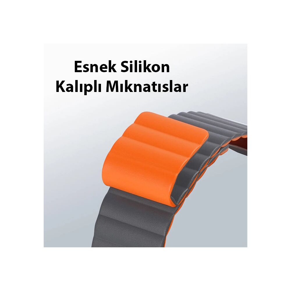 DUX DUCIS Apple Watch 42/44/45MM için Manyetik Zincir Versiyon PU Deri