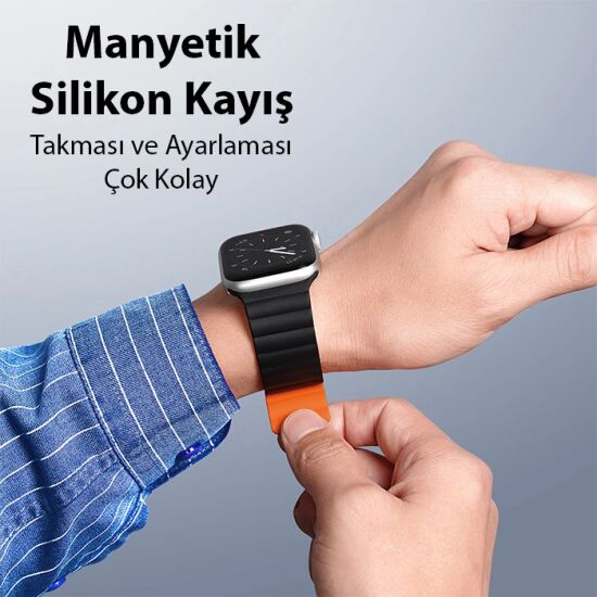 DUX DUCIS Apple Watch 38/40/41MM için Manyetik Zincir Versiyon PU Deri