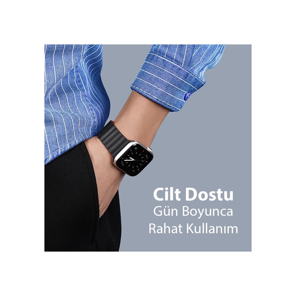 DUX DUCIS Apple Watch 38/40/41MM için Manyetik Zincir Versiyon PU Deri