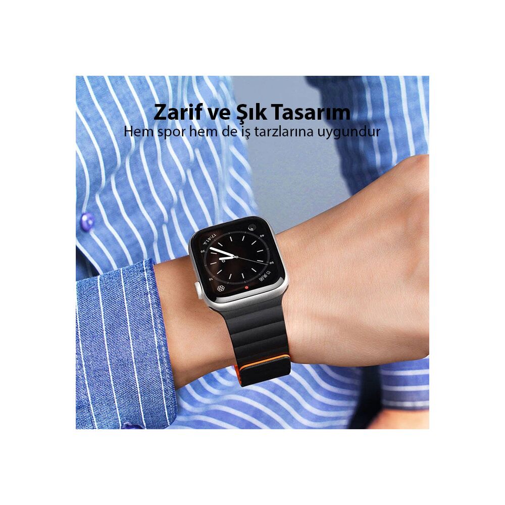 DUX DUCIS Apple Watch 38/40/41MM için Manyetik Zincir Versiyon PU Deri