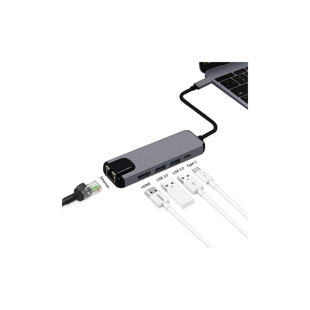 ALLY 5İN1 USB 3.1 Type C To HDMI 2xusb 3.0 RJ45 Ethernet Dönüştürücü A