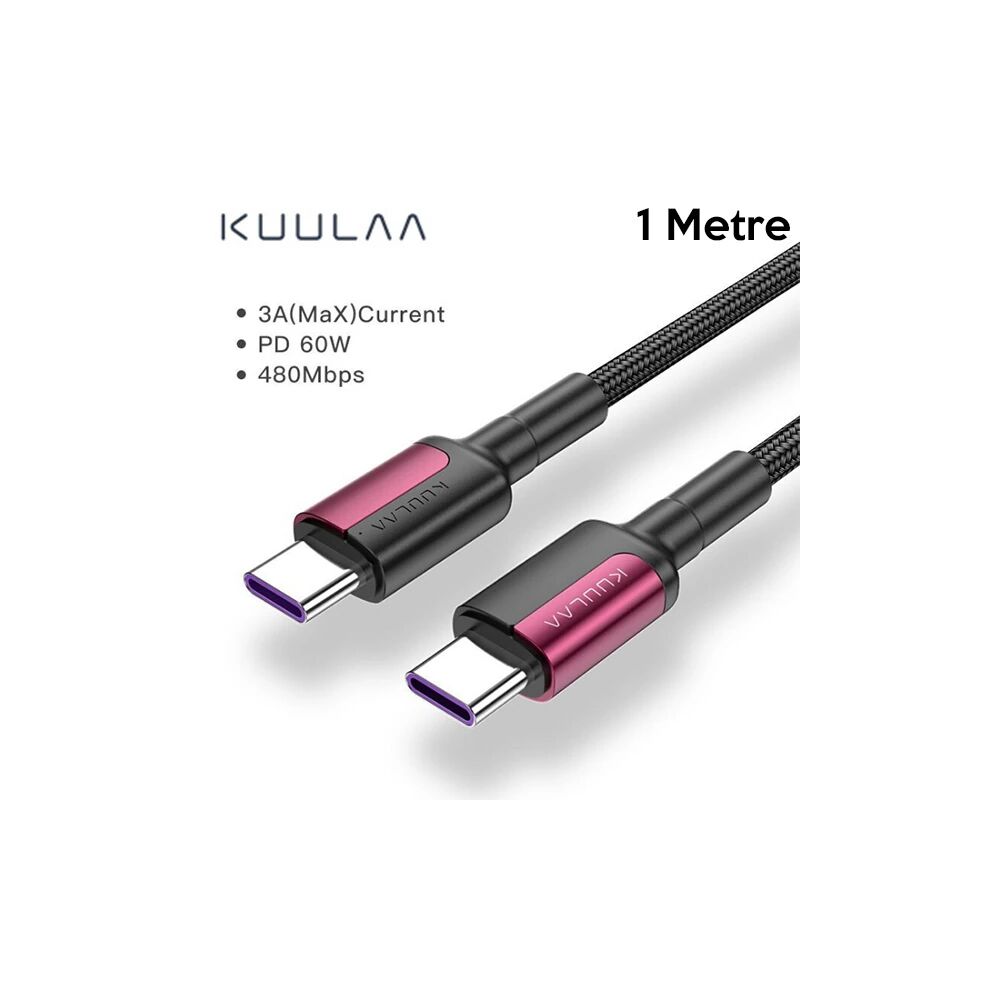 KUULAA Type C Type-C PD 60W QC4.0 Hızlı Şarj ve Data Kablosu 1Metre