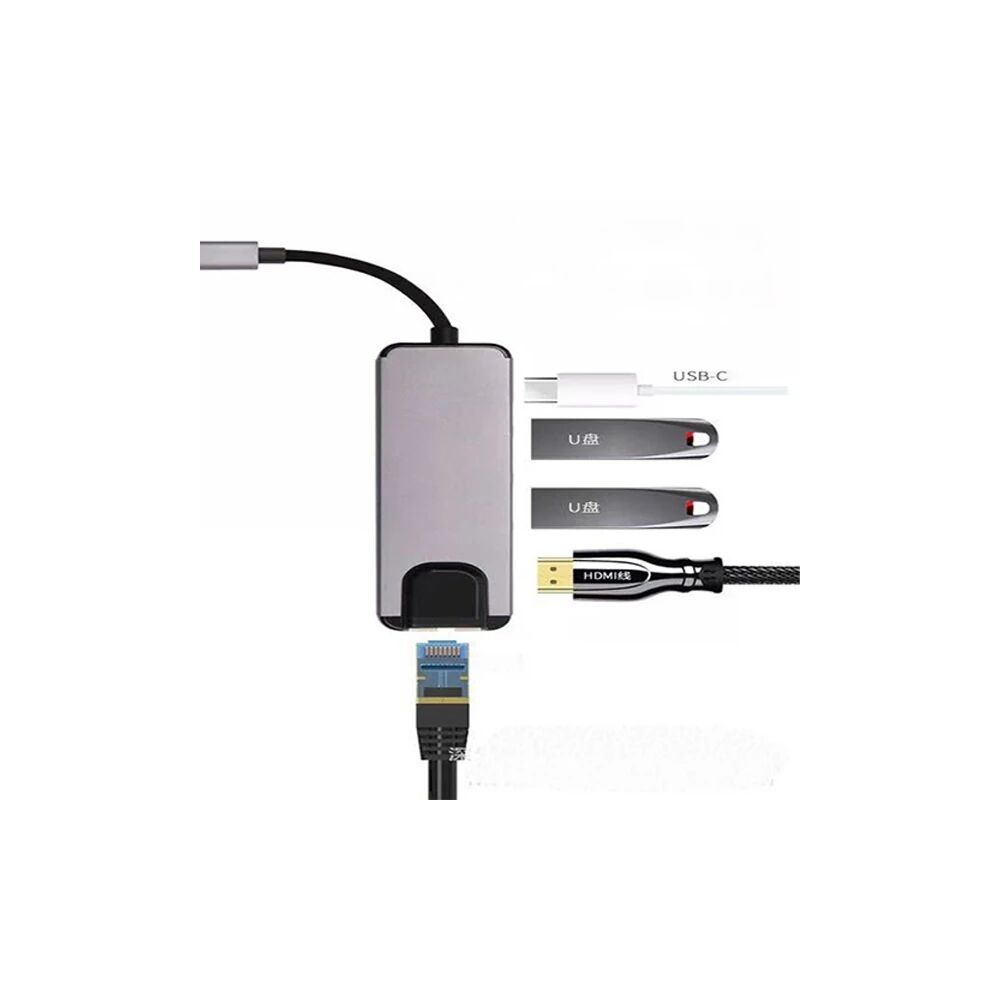 ALLY 5İN1 USB 3.1 Type C To HDMI 2xusb 3.0 RJ45 Ethernet Dönüştürücü A
