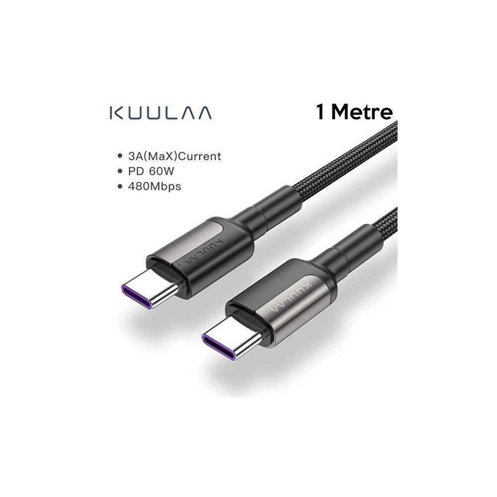 KUULAA Type C Type-C PD 60W QC4.0 Hızlı Şarj ve Data Kablosu 1Metre