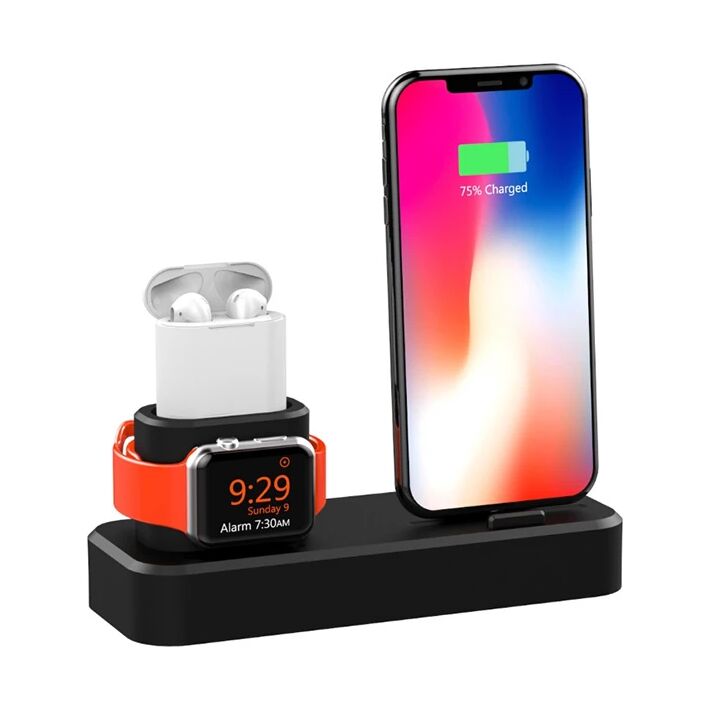 Ally 3in1 Charging Base İPhone+ İwatch+ İPods Silikon Şarj Standı