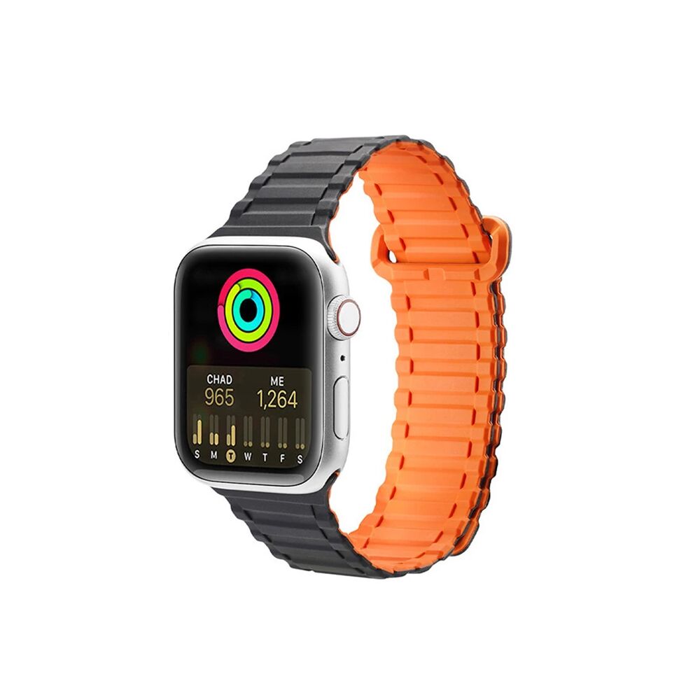 Dux Ducis Apple Watch 42/44/45MM için Manyetik Armor Silikon Kordon Ka