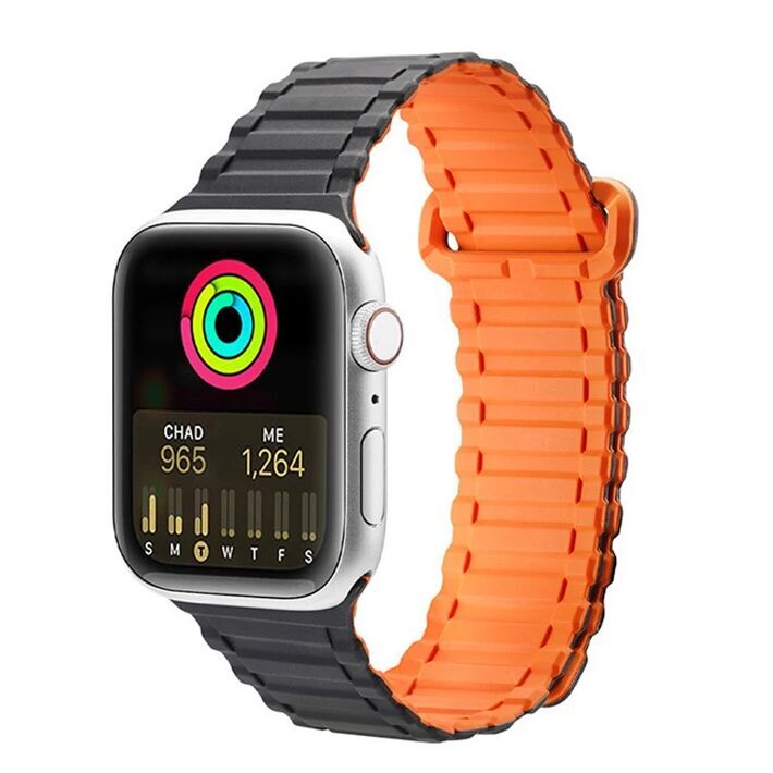 Dux Ducis Apple Watch 42/44/45MM için Manyetik Armor Silikon Kordon Ka