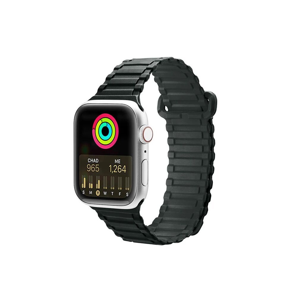 Dux Ducis Apple Watch 42/44/45MM için Manyetik Armor Silikon Kordon Ka