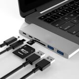 Ally 6 İn1 Usb-C Hub Daul USB 3.0 Type-C Şarj Kart Reader Çoğaltıcı Hu