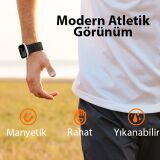 Dux Ducis Apple Watch 42/44/45MM için Manyetik Armor Silikon Kordon Ka