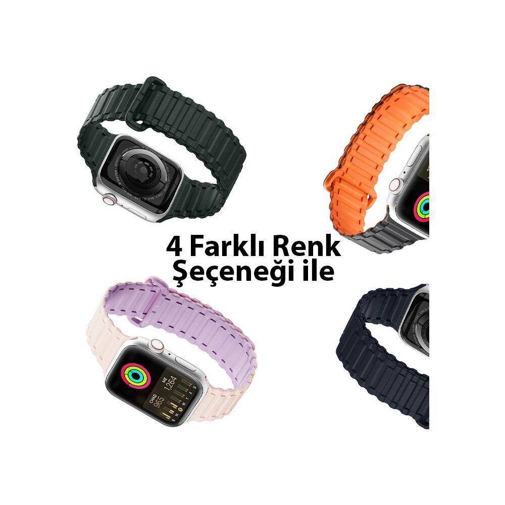 Dux Ducis Apple Watch 38/40/41MM için Manyetik Armor Silikon Kordon Ka