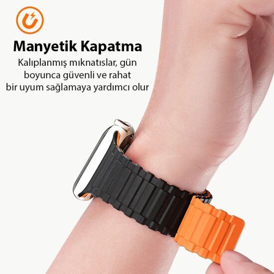 Dux Ducis Apple Watch 38/40/41MM için Manyetik Armor Silikon Kordon Ka