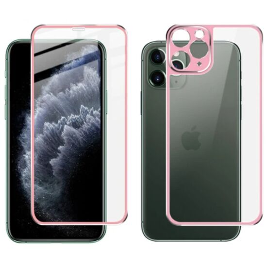 İPhone 11 Pro Max Metal Çerçeve Ön Arka 3D Full Tempered Cam Koruyucu