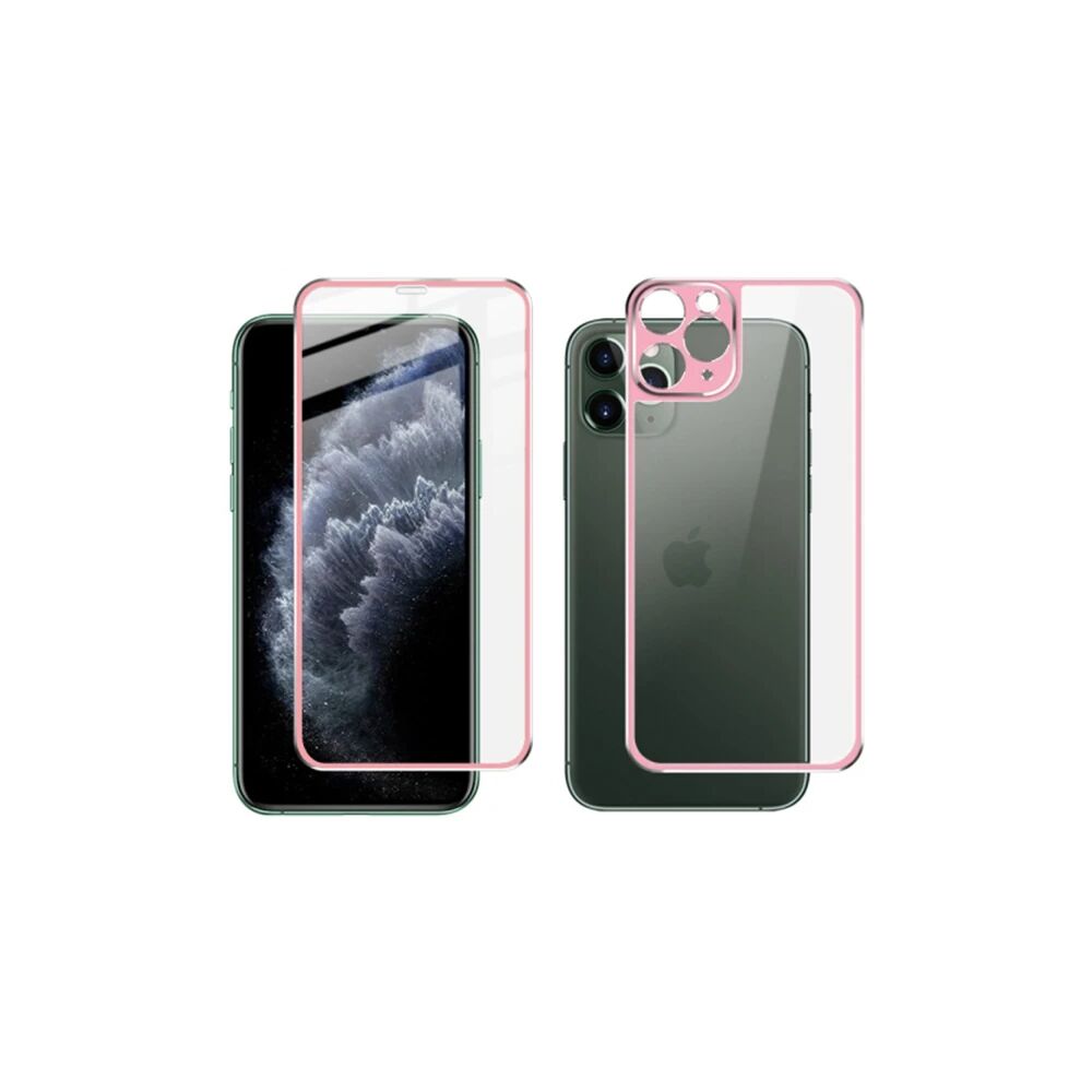 İPhone 11 Pro Max Metal Çerçeve Ön Arka 3D Full Tempered Cam Koruyucu