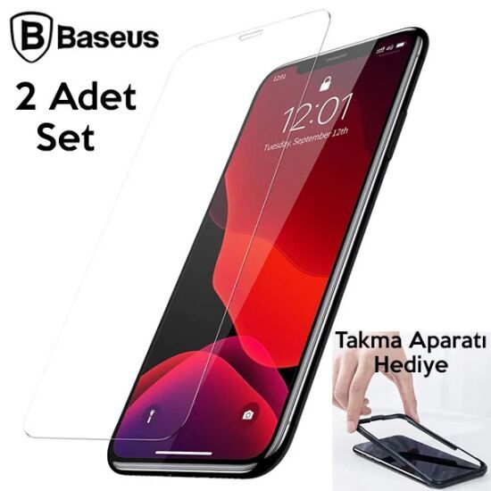 Baseus İPhone 11 Pro- X-XS 0.3mm Ful Tempered Cam Ekran Koruyucu 2 Ade