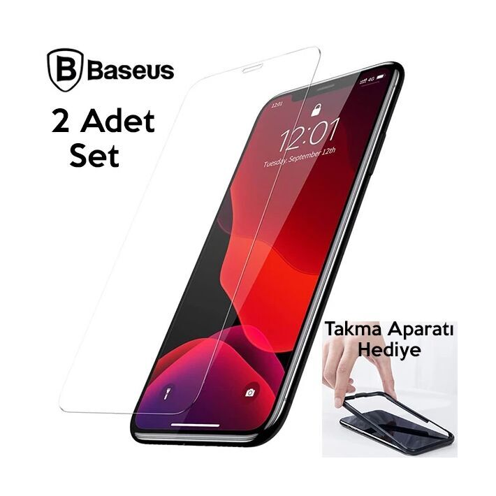 Baseus İPhone 11 Pro- X-XS 0.3mm Ful Tempered Cam Ekran Koruyucu 2 Ade