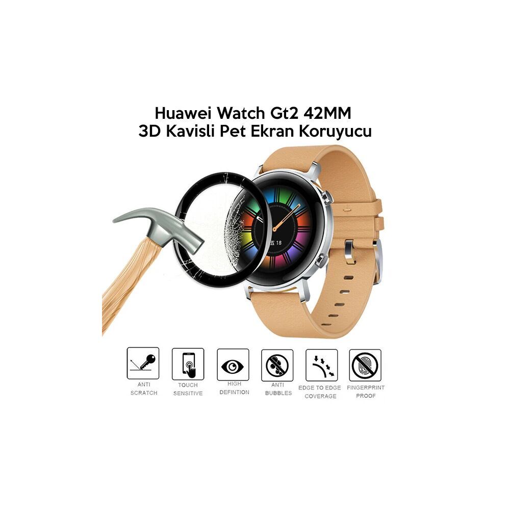Huawei Watch Gt2 42MM 3D Kavisli Pet Ekran Koruyucu