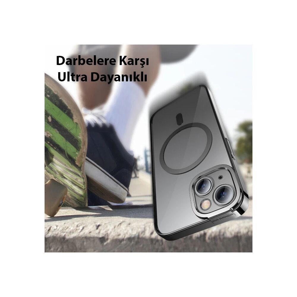 Baseus Glitter iPhone 14 6.1 Magsafe Silikon Kılıf + Tempered Ekran Ko