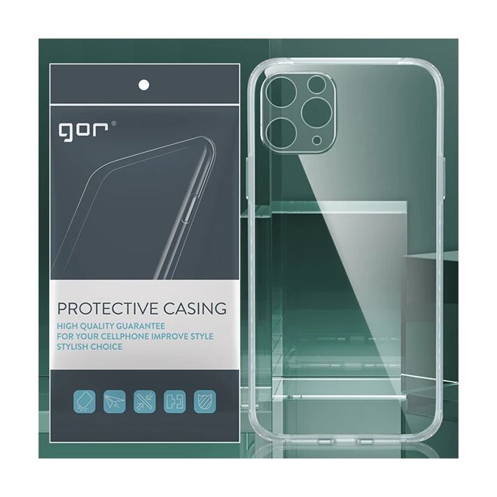 GOR İPhone 11 Pro Max 6.5 inch Kamera Korumalı Şeffaf Silikon Kılıf