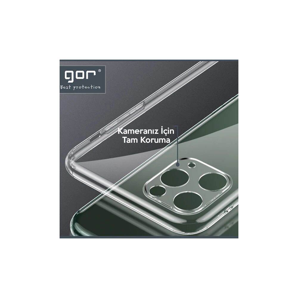 GOR İPhone 11 Pro Max 6.5 inch Kamera Korumalı Şeffaf Silikon Kılıf