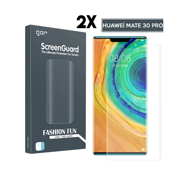 Gor Huawei Mate 30 Pro 3d Kavisli Full Kaplama Darbe Emici Ekran Koruy