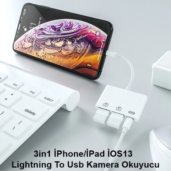 ALLY 3in1 İPhone/İPAD lightning To Usb Kamera Okuyucu