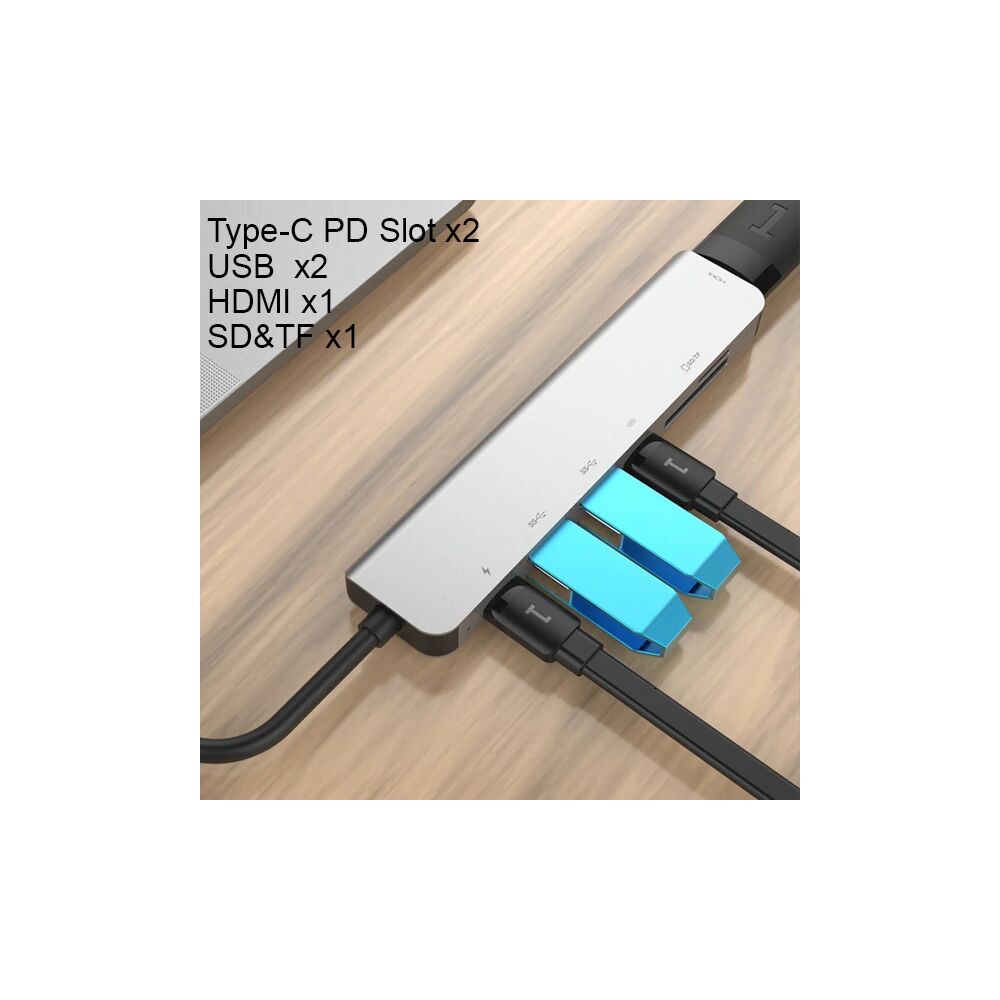 Ally Usb (Type-C to 7in1 Hdtv 2XUSB+PD) SD&TF Okuyucu Hub Adaptör Çokl