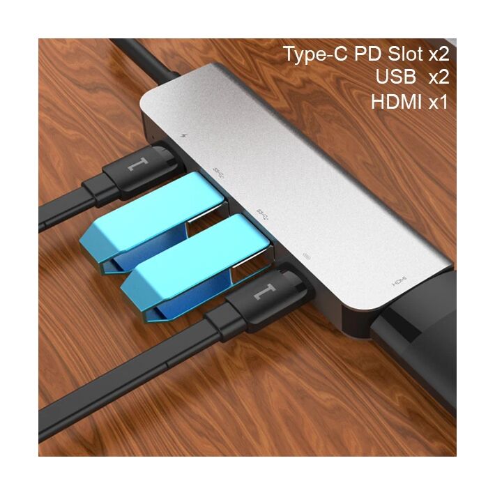 Ally Usb (Type-C to 5in1 Hdtv 2xUSB+2x PD) Hub Adaptör Çoklayıcı