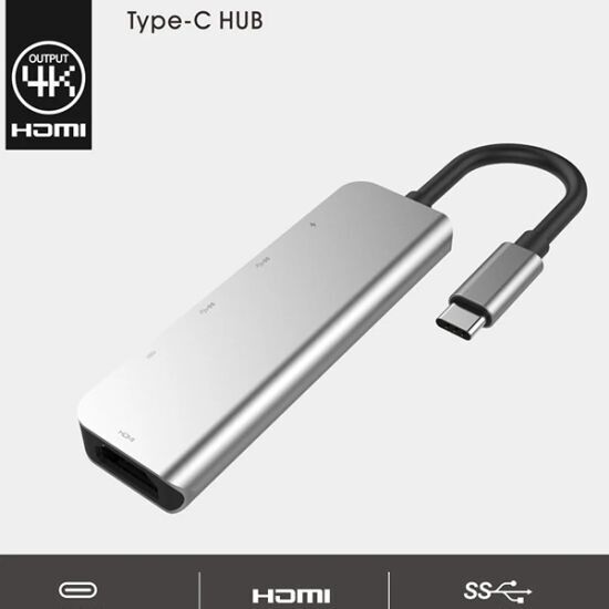 Ally Usb (Type-C to 5in1 Hdtv 2xUSB+2x PD) Hub Adaptör Çoklayıcı