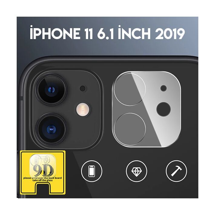 iPhone 11 6.1 full Tempered Kamera Koruyucu Kırılmaz Cam