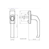 2 Adet- Orijinal ® Koyukahverengi Alüminyum Pencere Kolu Ral 8022 153gram/adet
