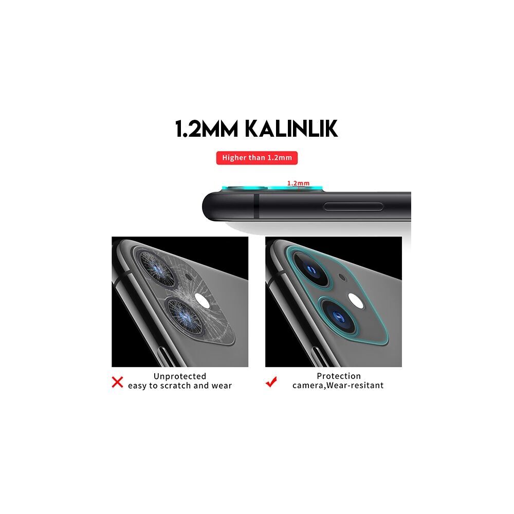 iPhone 11 6.1 full Tempered Kamera Koruyucu Kırılmaz Cam