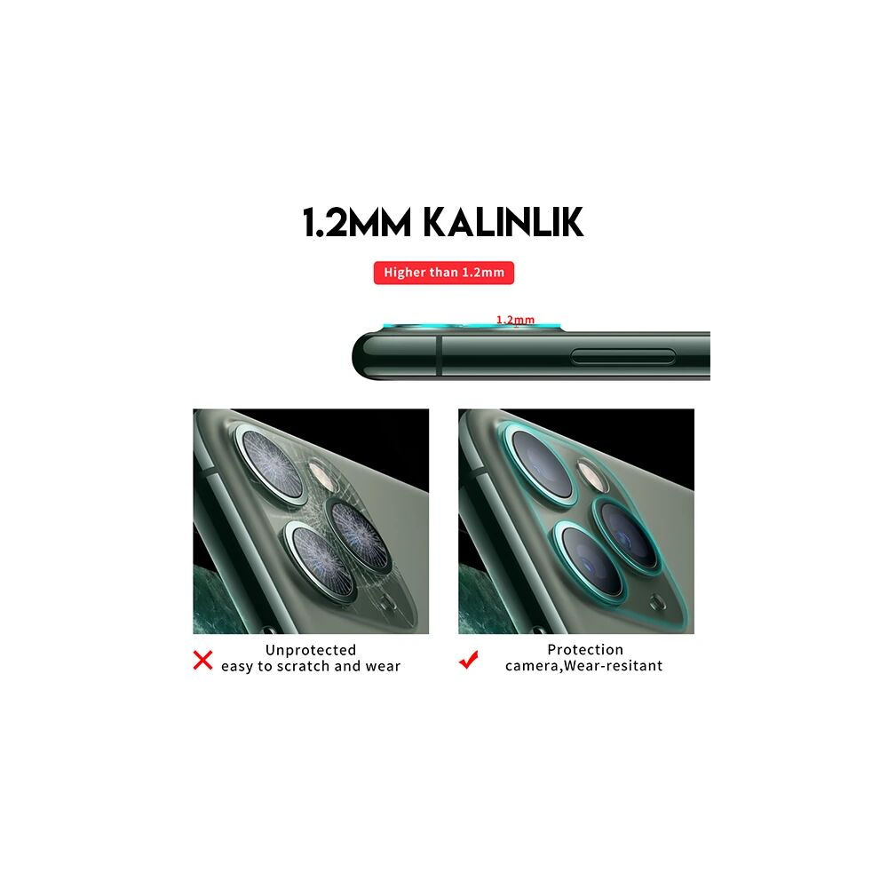 iPhone 11 Pro 11 Pro Max Full Tempered Kamera Koruyucu Kırılmaz Cam