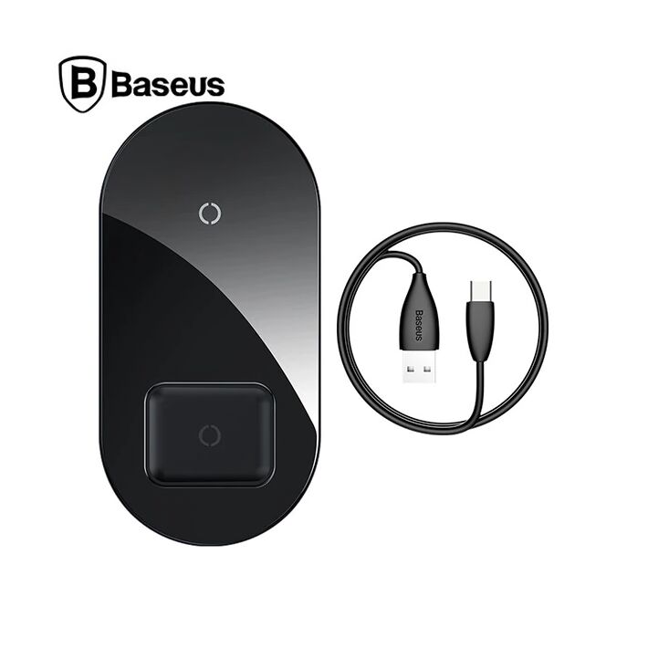 Baseus Simple 2in1 Kablosuz Wireless Şarj 18W iPhones+iPods