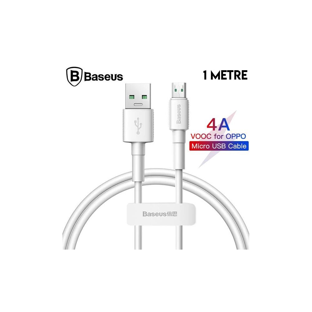 Baseus Mini White Micro USB 4A OPPO VIVO Dash Usb Şarj Kablosu 1Metre