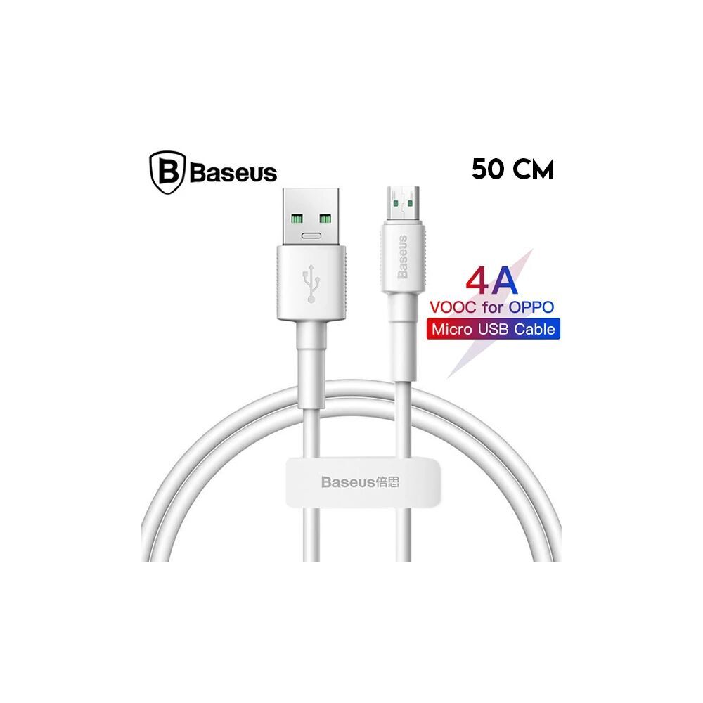 Baseus Mini White Micro USB 4A OPPO VIVO Dash Usb Şarj Kablosu 0.5cm