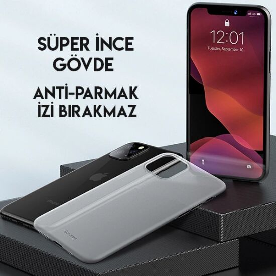 Baseus Wing Case İPhone 11 Pro 5.8 Ultra İnce Lux Mat Şeffaf Kılıf