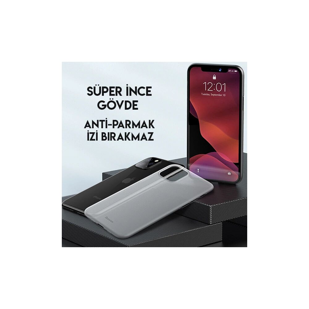 Baseus Wing Case İPhone 11 Pro 5.8 Ultra İnce Lux Mat Şeffaf Kılıf