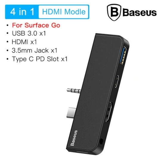 Baseus Multifunctional HUB Surface Go(Type-C+Audio to HD4K+USB3.0+Type