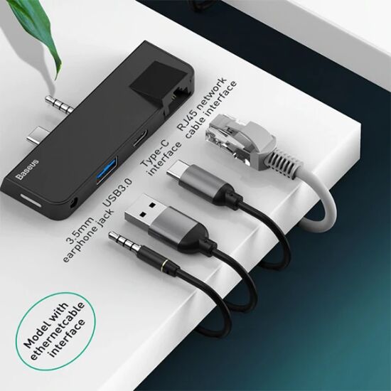 Baseus Multifunctional HUB Surface Go(Type-C+Audio to RJ45+USB3.0+Type