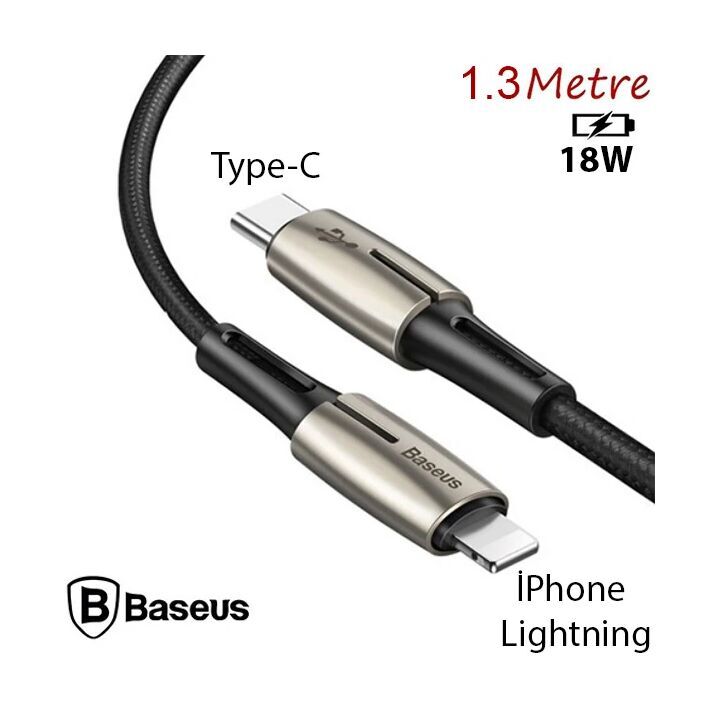 Baseus Waterdrop Type-C To İPhone PD18W Hızlı Şarj Kablosu 1.3M