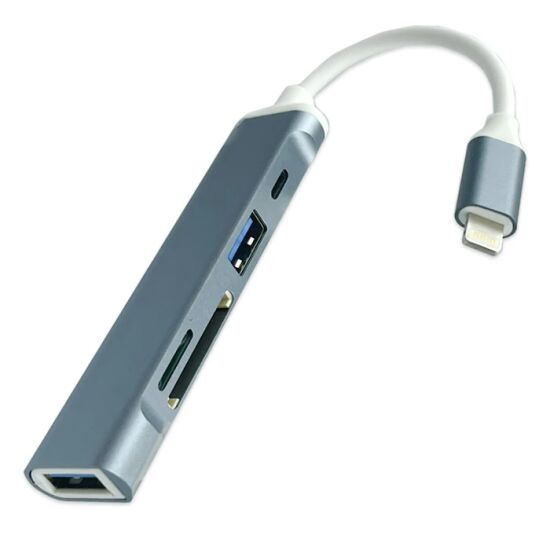 Ally S-503 5in1 Lightning to USB + SD Kart Hub Adaptör Çevirici Dönüşt