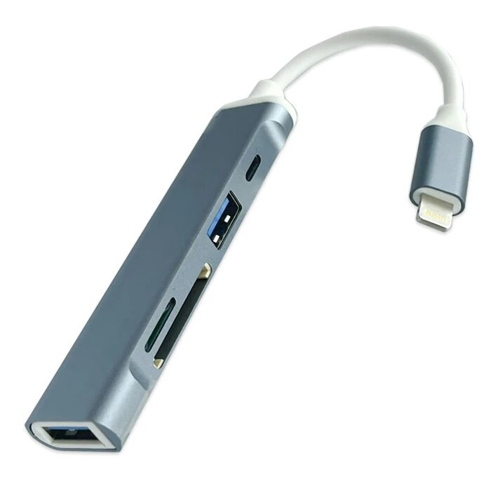 Ally S-503 5in1 Lightning to USB + SD Kart Hub Adaptör Çevirici Dönüşt