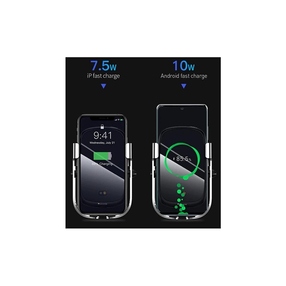 Baseus Rock-Solid Tam Otomatik 10W Wireless Kablosuz Araç Şarj Tutucu