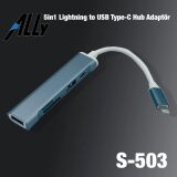 Ally S-503 5in1 Lightning to USB + SD Kart Hub Adaptör Çevirici Dönüşt